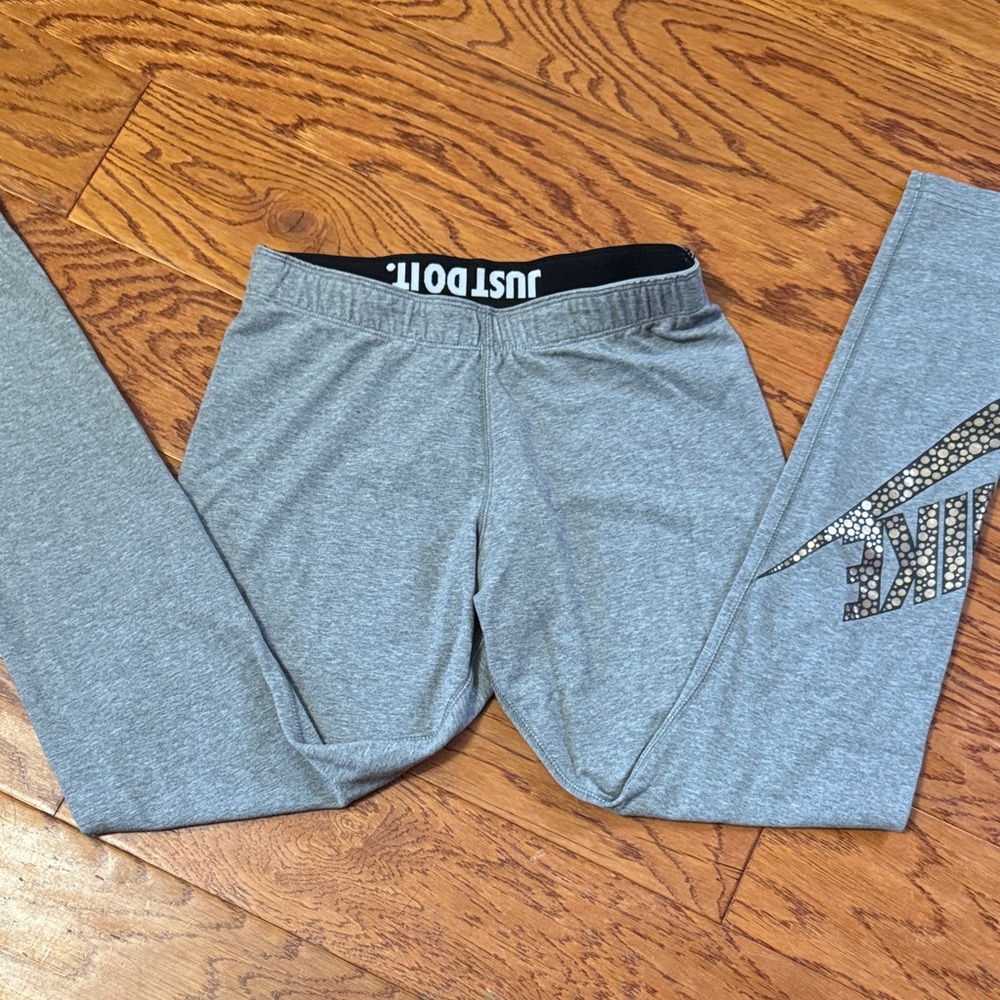 Nike Metallic Logo Gray Leggings